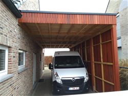 Moderne carport met plat dak voorbeeld
