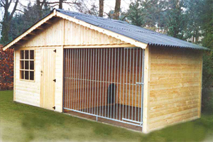 Tuinhuis met hondenren
