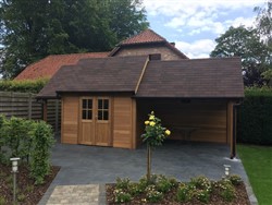 Landelijk tuinhuis met zadeldak in hoevestijl