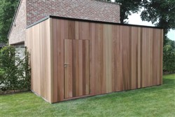 Cederhouten tuinhuis met plat dak