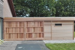 Tuinhuis op maat met plat dak
