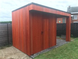 Tuinhuis met plat dak en moderne afwerking